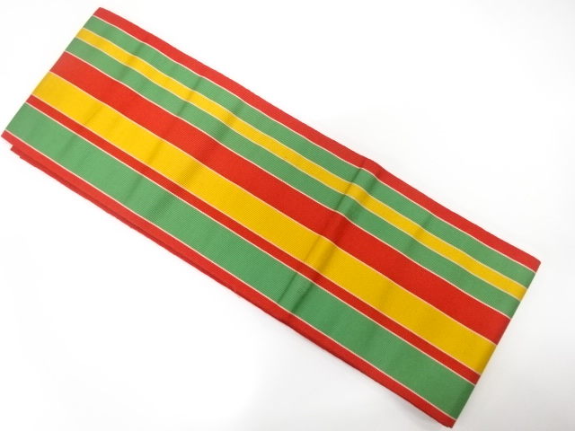 本場筑前博多縞模様織出し半幅帯